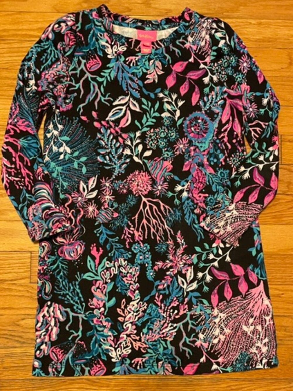 LILLY PULITZER L 8-10 Mini Jansen Onyx Twilight Coral Dress